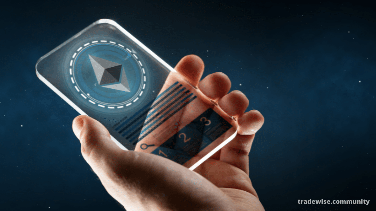 ethereum coin on mobile device