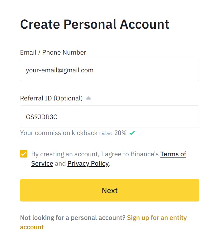 binance referral id (optional)